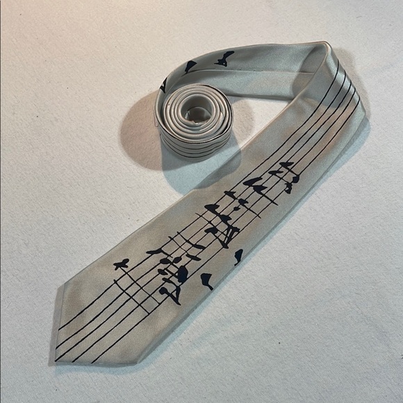 J. Garcia Limited Edition Silk Silver Black Musical Tie Manuscript 39 collection - Picture 7 of 9